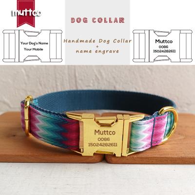 China MUTTCO Personalized Engraved Dog Collar Selling Cool Self-design Puppy Name Dog Collar Anti-lost UDC010B Custom Retail Sizes 5 for sale