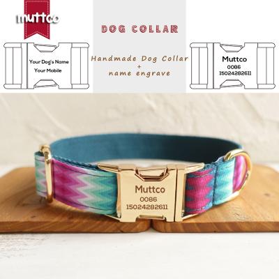 China MUTTCO Personalized Engraved Dog Collar Selling Cool Self-design Puppy Name Dog Collar Anti-lost UDC010J Custom Retail Sizes 5 for sale