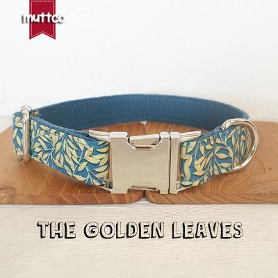 China MUTTCO Custom Selling Retail Pet Collar Charm Gold Leaves Purse Pet Accessory Supply For Small Medium Large Dog Sizes UDC089 5 for sale