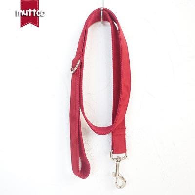 China MUTTCO custom retailing high quality red satin self-design dog leash and 5sizes dog collars and GIRL poly nylon red leashes UDL028 for sale