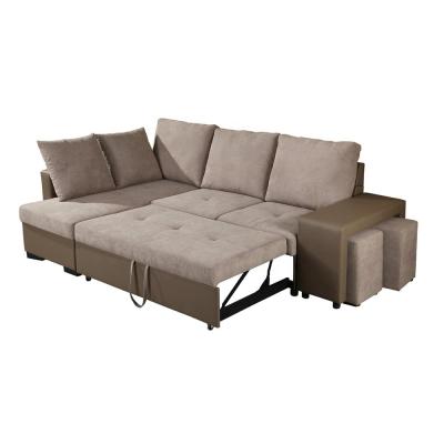 China (Size) Adjustable L Shape Fabric Corner Sofa With Bed Sofa With Bed Living Room Functional Sofa for sale