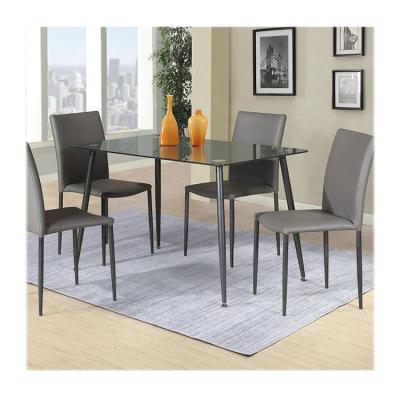 China (Size)Adjustable Modern Dining Sets Rectangular Glass Dining Table Designs For Table And Chair Set for sale