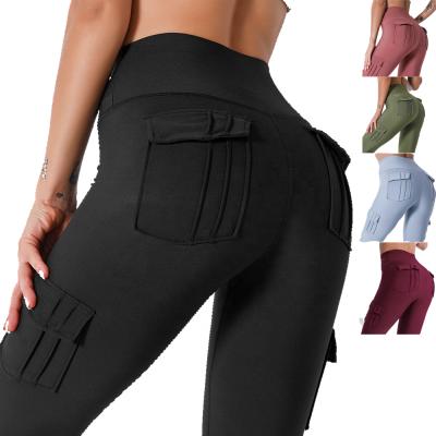 China 2022 New Trend Women Seamless Leggings Women Breathable Sport Pants Yoga Pants With Pockets Army Green Fitness Yoga Multi Use for sale