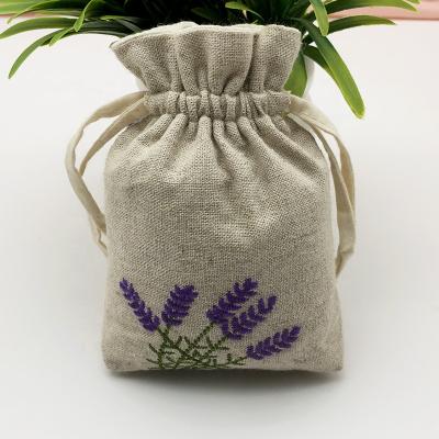 China Recyclable Portable Jute Makeup Maker Drawstring Biodegradable Packaging Cosmetic Bag for sale