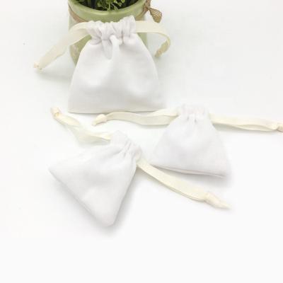 China Wholesale Reusable White Drawstring Suede Jewelry Earring Pouch for sale