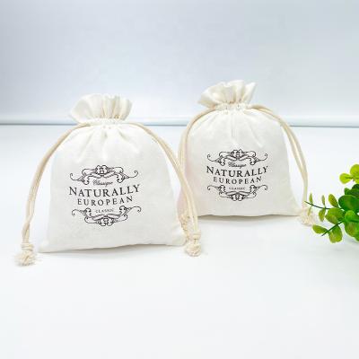 China Customized Recyclable White Eco-friendly Printed Cotton Pouch Dust Bag Drawstring Bag Cotton Cloth Storage Pocket Off-White for sale