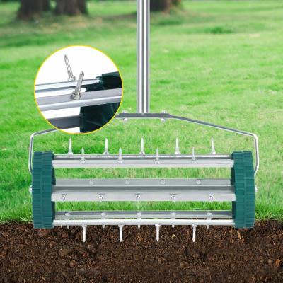 China Reinforced Design Winslow and Ross Gardening Tool Roller Spike Aerator Manual Push Tine Spike Soil 18 Inch Lawn Aeration for sale