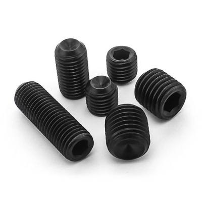 China HEX #10-24UNC ASME18.3 45H Black Alloy Steel Oxide Cup Point Set Screw for sale