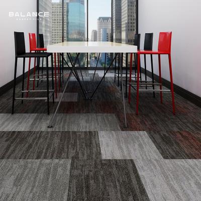 China Office Flooring Made Easy 100% Nylon Flat Weave Carpet Tiles with Waterproof Backing for sale