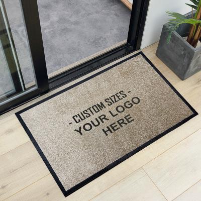 China Rectangle Rug Customized Anti Slip Outdoor Nylon Print Logo Door Mat for Star Hotel Entry for sale