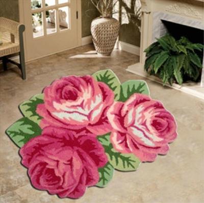 China 4Alfombra de acrílico en forma de flor rosa personalizada para habitación de niños y espacio de oración para adultos en venta