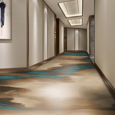 China Fireproof and Washable Custom 3D Printed Plant Design Nylon Carpet for Hotel Corridors for sale