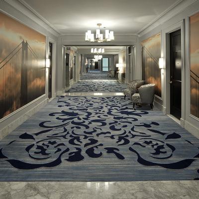 China Customized Hotel Carpet Wall to Wall Broadloom Design for Fireproof Corridor Flooring for sale