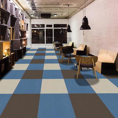 China Commercial Office Carpets Tile Matrix Yellow Carpet Tiles 50*50 for Adult Performance for sale