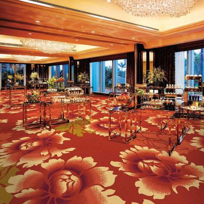 China 11mm Pile Height Axminster Floral Design Commercial Printed Carpet for Toilet for sale