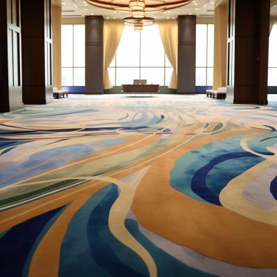 China Non-Slip Axminster Hotel Carpet with Fire Retardant Treatment and Abstract Pattern for sale