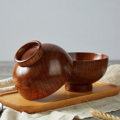 China Rustic Handcrafted Customized Microwavable Wooden Premium Kitchenware Fruit Serving Bowl for sale