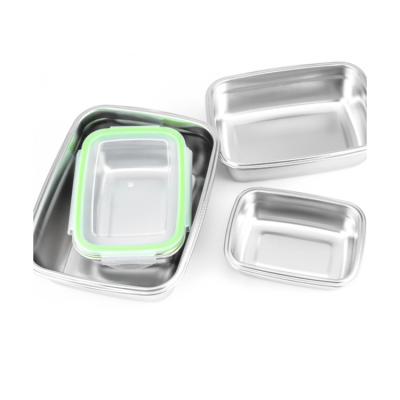 China New Style Stocked Square Stainless Steel Take Out Food Packaging Lunch Box For Kitchen for sale