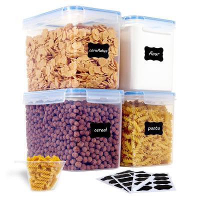 China Freshness Preservation Kitchen Cereal Storage 4 Pieces 3.6 Liter Odorless Transparent Sealed Storage Tub PP Crisper for sale