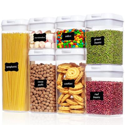 China Freshness Preservation Kitchen Food Storage Container Plastic Airtight Food Grade Dry Storage Container Set With Lids 7 Pieces for sale