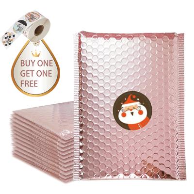 China Recyclable Custom Design Envelopes Padded Bubble Mailing Bags Rose Gold Poly Mailers Bubble Mailers Logo for sale