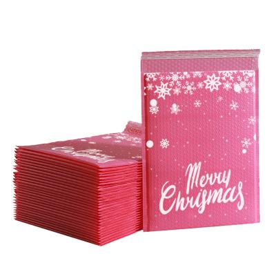 China Recyclable High Quality Strong Adhesive Moisture Proof Bubble Mailer Christmas Custom Mailing Package For Clothing for sale