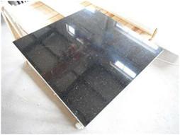 China Indoor Black Galaxy Granite Stone Slabs Surface Polished Design for sale