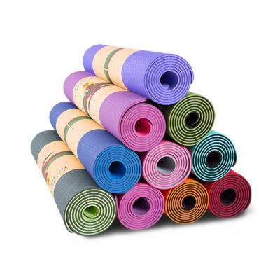 China Soft / Double Color Ripstop RTS 6mm Custom Print Yoga Mat Logo For Women Eco Friendly Foldable Band Yoga Mat for sale