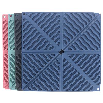 China 100% Viable Wholesale Food Grade Mat Heat Resistant Coasters Silicone Non-Slip Insulation Collapsible Pads for sale