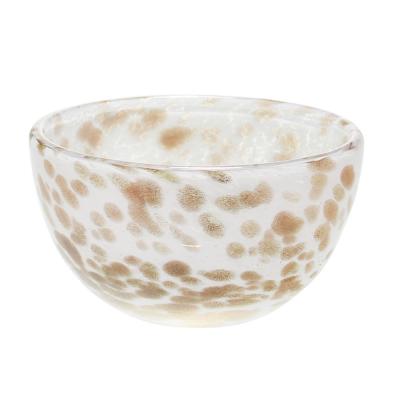 China SXGC Handmade Mexican Style Glass Bowl And Cup Sets With Small Fresh Style Dots White And Gold Glass Sets for sale