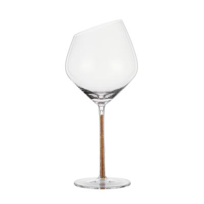 China Handpainting Premium 100% Crystal Wine Glass Custom Wine Cup Goblet Lead Free Glass Wine Glass for sale