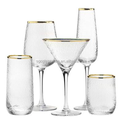 China SXGC Wholesale Handmade Gold Silver Rim Wine Glass Fancy Wine Glass CLASSIC for sale