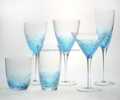 China SXGC Exquisite Exquisite Sea Color Sea Water Model Blue Gradual Changed Realistic Glass Set for sale