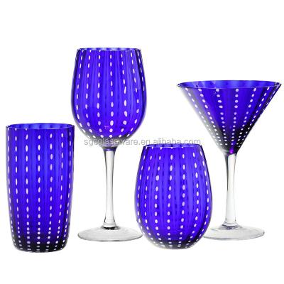 China SXGC Viable High Quality Decoration Different Color Red Wine Glass Set for sale