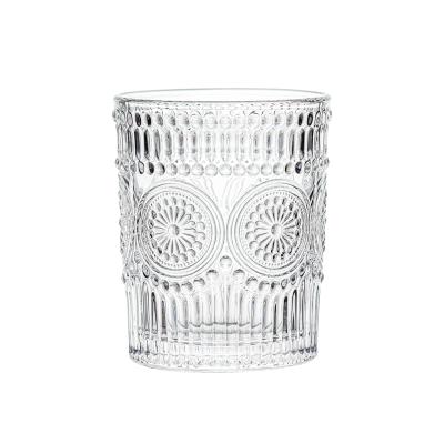 China CLASSIC Personalized Modern Drinking Glass Tumbler Glass Cylinder Custom Embossed Embossed Glass for sale