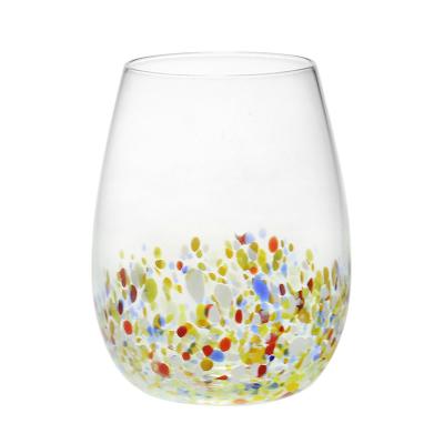 China CLASSIC Cheap Colored Cute Clear Stemless Wine Water Glass for sale