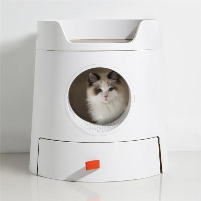 China Sustainable Plastic Cat Toilet Box Cat Litter Cleaning Box For Cat for sale