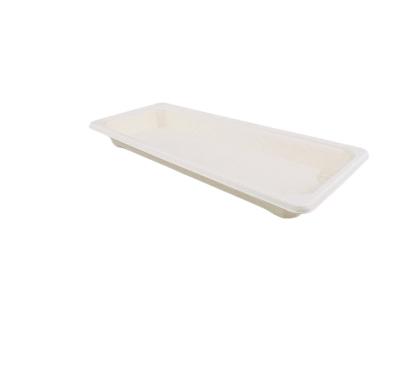 China Natural Eco Rriendly Bagasse Bagasse Sushi Container Sugar Cane Bagasse Tray for sale