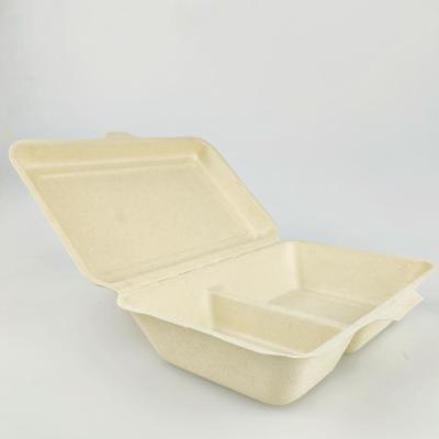 China 1000ml Disposable Sugarcane Bagasse Compostable Fast Food Take Out Box, Bagasse Pulp Sugarcane Food Container for sale