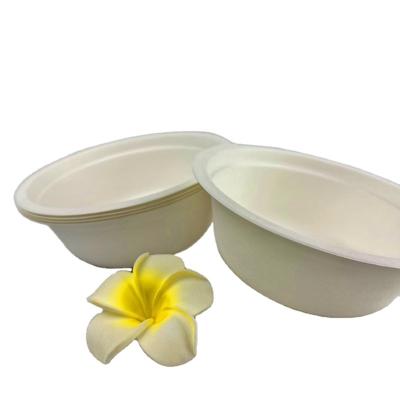 China Biodegradable Disposable Eco Sugar Cane Bagasse Bagasse Salad Bowl Sets Bamboo Tableware Soup Bowl The Bio for sale