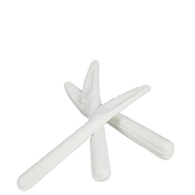 China Cheap White Compostable Sugarcane Bagasse Sugar Cane Cutlery Disposable Knife for sale