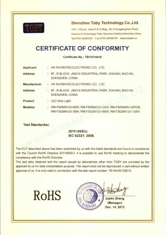 ROHS - Raymates Electronic Co., Ltd