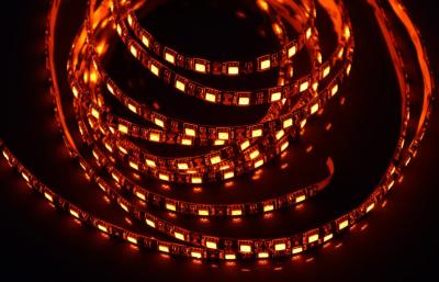 China Orange 60 Leds Black Pcb Waterproof LED Strip Light 14.4W / M IP65 for sale