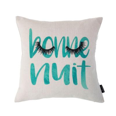 China New Design Simple Throw Linen Pillow For Sofa Home Decor Custom Letter Pattern Cushion Cover for sale