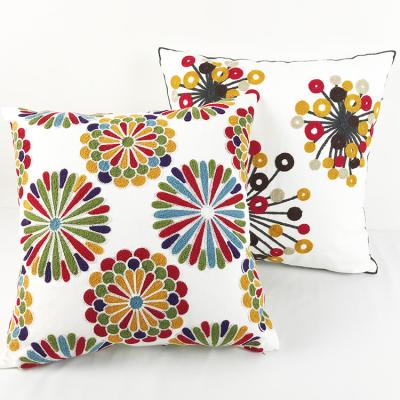 China Eco - Friendly Decorative Pillows Covers Wholesale Floral Embroidery Sofa Cushion Cover for sale