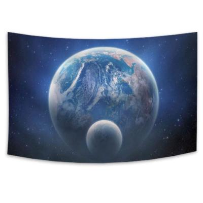 China Simply Decorative Customize Wall Hanging Home Decor Clouds 3D Printed Space Moon Tapestry for sale