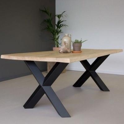 China Wholesale Modern Cafe Black Modern Dining Furniture X Shaped Metal Table Legs for sale