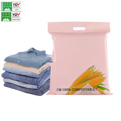 China Custom Made Adhesive / Perfect Printing Eco Friendly / Tear Proof / Strong White Black Pink Apparel Eco Friendly Shipping 100% Compostable Mailer Fabric Mailing Bags Biodegradable for sale