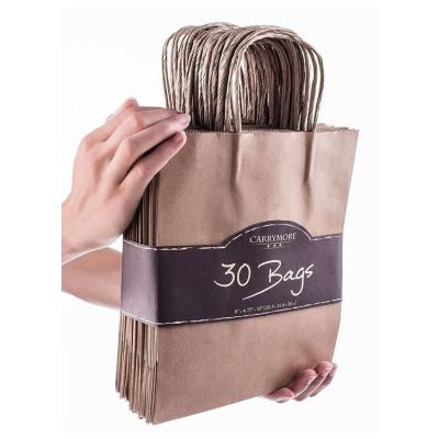 China Recyclable customize logo bolsas de papel multilayer with handle bag brown kraft paper bag for sale