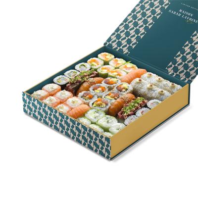 China Logo Printing Food Grade Disposable Customized Handmade Take Out To Go Paper Delivery Sushi Packaging Takeout Box for sale